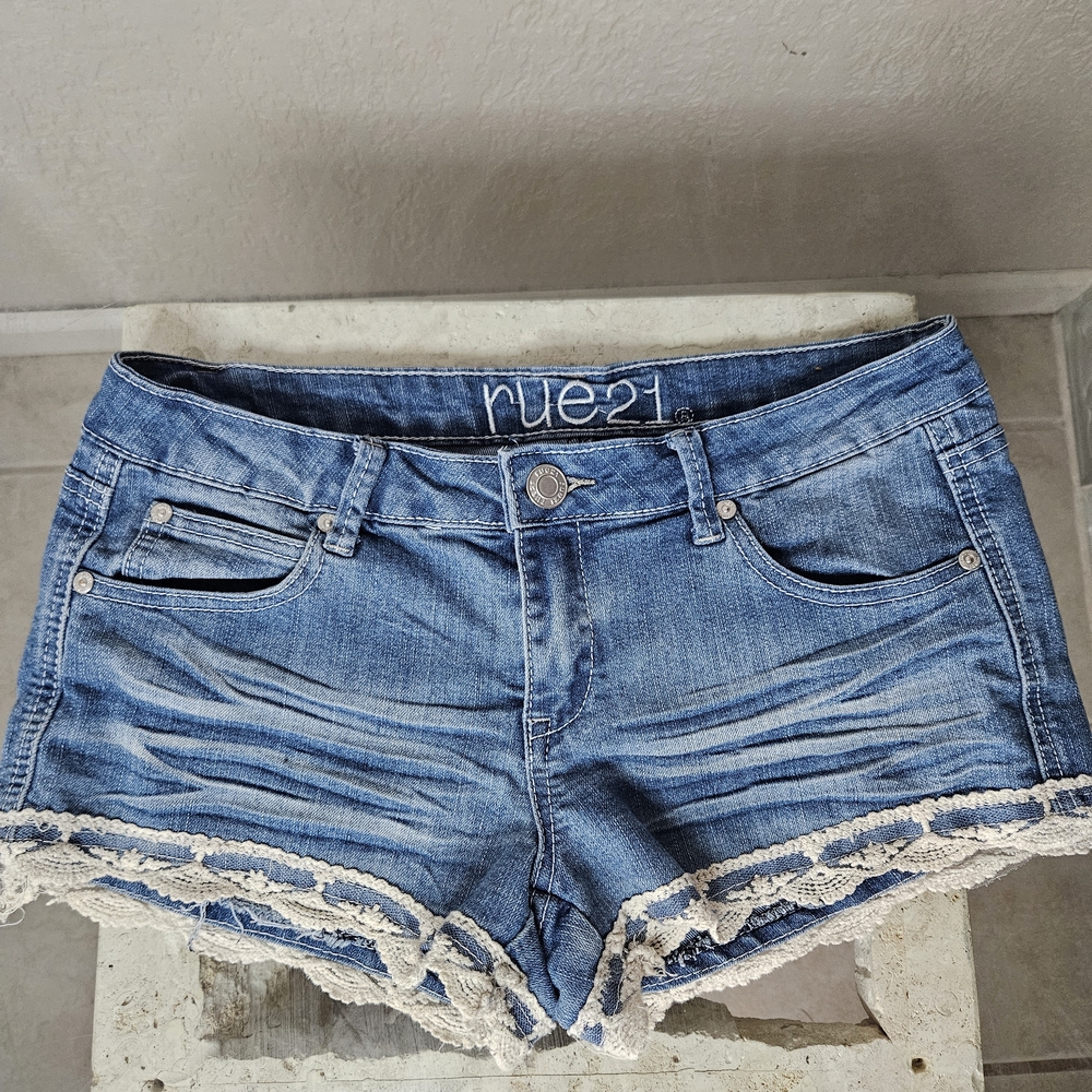 Rue21 Denim Shorts with Lace Detail